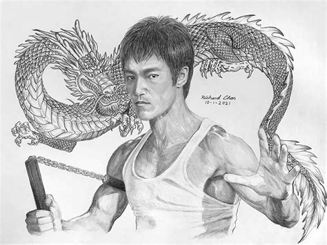 Bruce Lee Pencil Drawing Youtubefyevko5t2fc Rbrucelee