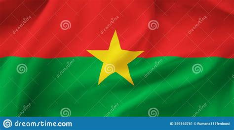 Burkina Faso Waving Flag Backgroundcloseup Illustration Of Burkina