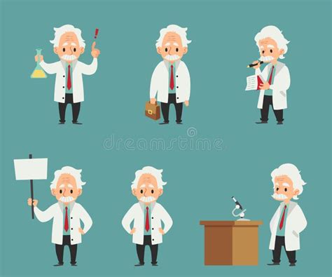 Professor Or Scientist Writing Idea In A Notebook Vector Illustration