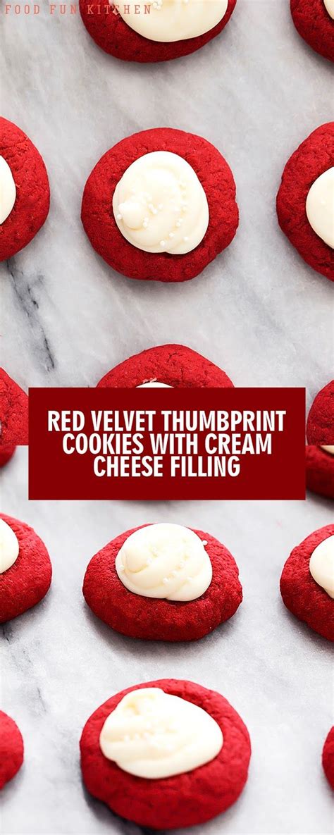 Red Velvet Thumbprint Cookies With Cream Cheese Filling