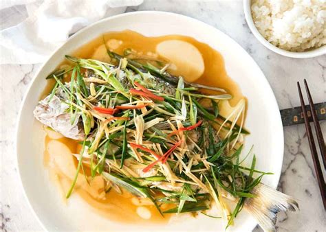 Light soy sauce, oyster sauce, salt, light soy sauce, spring onion and 6 more. Chinese Steamed Fish with Ginger Shallot Sauce | RecipeTin ...