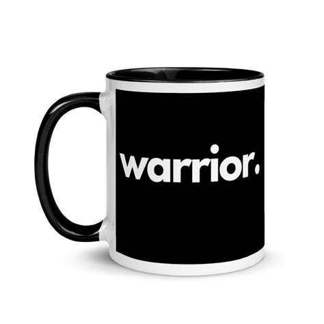 Typography Warrior Mug With Color Inside Survivor Tea Cup Etsy