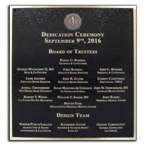 On formal note, you are able to dedicate your projects for your professor, supervisor, parents or any. Building Dedication Plaques with Rush Services and Delivery
