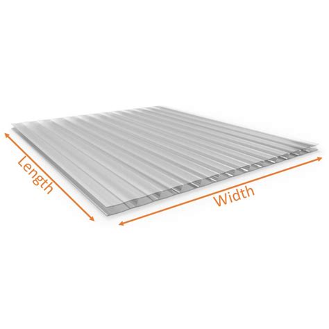 Polycarbonate Sheet 10mm Twin Wall Clear Sizes Up To 700mm X 2500mm