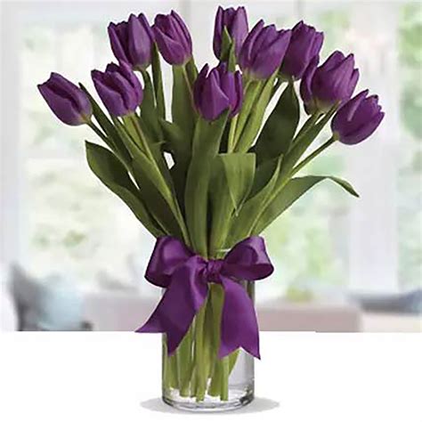 Online 10 Purple Tulip Arrangement T Delivery In Singapore Ferns N