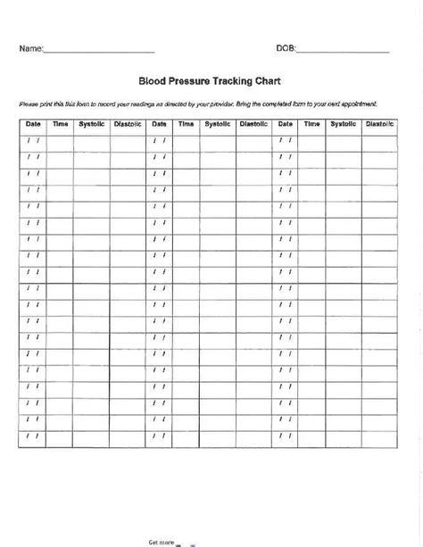 Daily Blood Pressure Log Download Blood Pressure Chart For Free Pdf