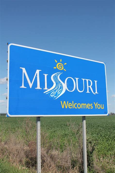 Missouri Znak Powitalny Zdjęcie Stock Obraz Złożonej Z Autostrada