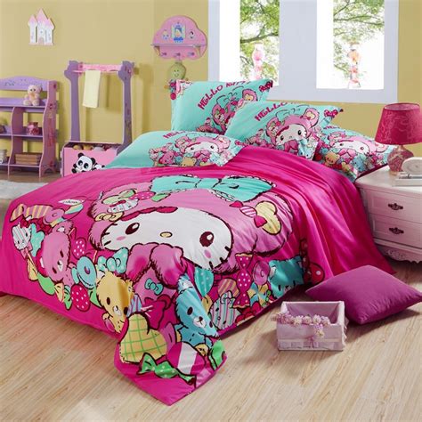 Hello kitty beds are great for fans of this iconic character or even if you're looking for a beautiful pink bedroom theme. 2019 Lovely Comforter Cover!! Hello Kitty Bedding Set For ...