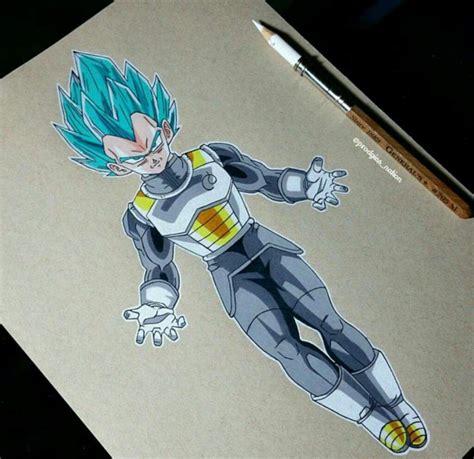 Drawing Vegeta Ssj Blue Color Pencils Dragonballz Amino