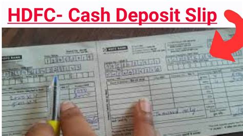 Only dd/hdfc bank cheque/ cash should be accepted. HDFC Cash deposit slip/कैश जमा कैसे करें - YouTube