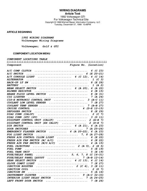 Diagram of jettum wagon engine. Golf 92 wiring diagrams (eng)