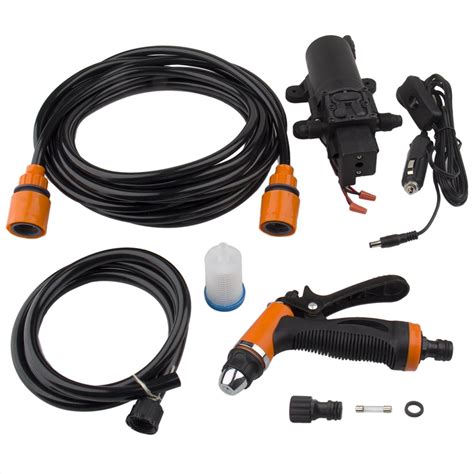 High pressure car washer pump. Buy Mooli 12V 100W 145PSI Portable High Pressure Car ...