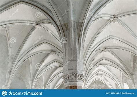 Gothic Ribbed Vault In The Knights Hall Of Corvin Castle