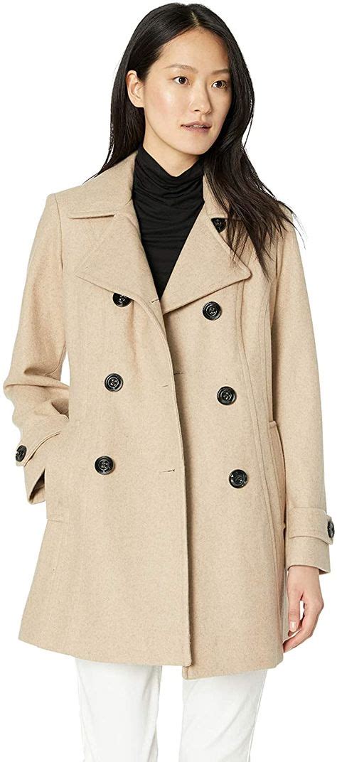 Anne Klein Womens Classic Double Breasted Coat Its Women Fashion