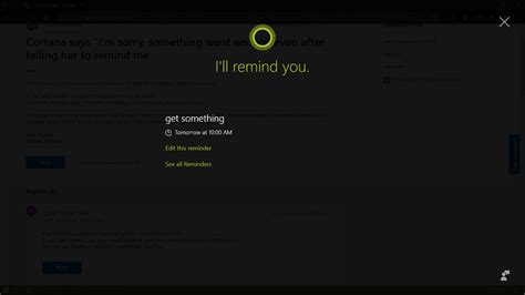 cortana says i m sorry something went wrong even after telling her microsoft community