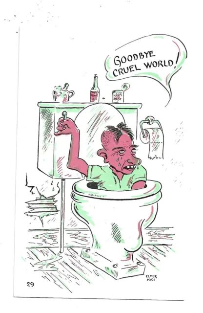 Goodbye Cruel World Elmer Anderson Comic Postcard 1951 025 Picclick