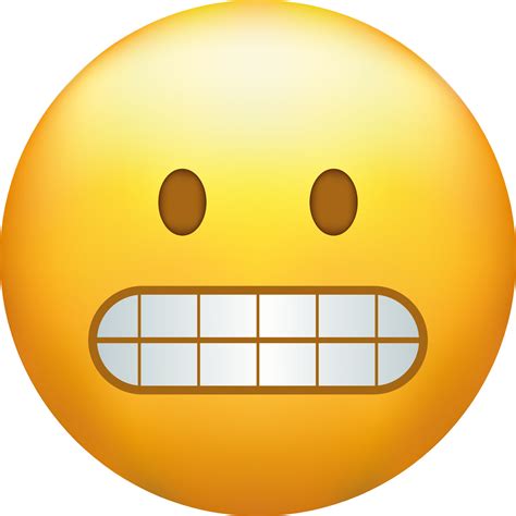 Grimacing Emoji Awkward Emoticon With Clenched Teeth Vector Art At Vecteezy