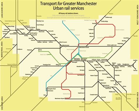 Greater Manchester Local Train Metrolink Network Maps