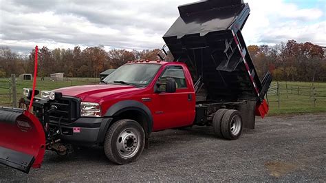 Sold Ford F550 With Dump Snow Plow Salt Spreader Youtube