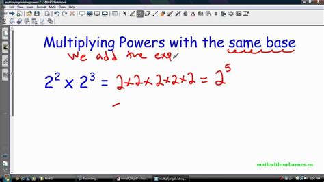 Math 9 Exponent Laws I Multiplying And Dividing Powers
