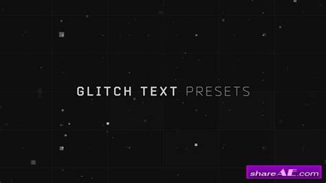 Videohive Glitch Text Presets Free After Effects Templates After