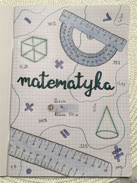 Pierwsza Strona Zeszytu Matematyka School Book Covers Math Notebook