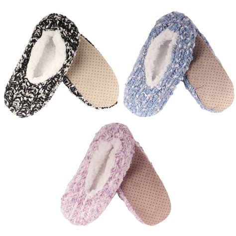 Bamboomn Womens Fuzzy Warm Comfort Cozy Soft Fleece Lined Colorful Anti Slip Grip Slippers