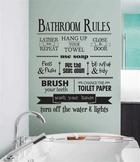 Bathroom Rules Wall Decal Sticker Bathroom Rules Sticker Wall