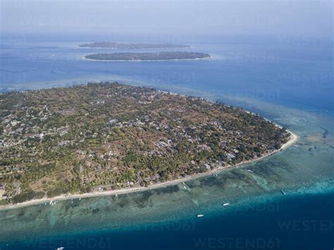 Aerial View Of Islands Against Sky At Bali Indonesia Stock Photo