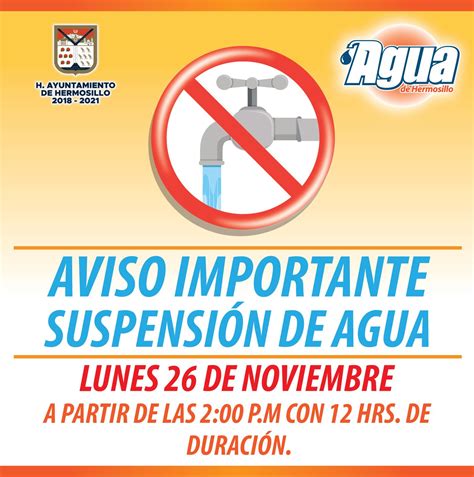 Agua De Hermosillo On Twitter Agua De Hermosillo Informa Que Habrá