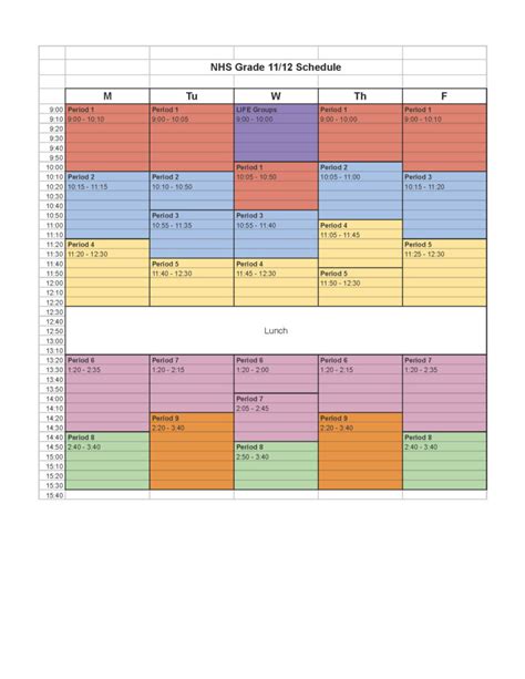 Class Schedules Niverville High School