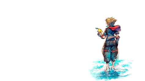 Kingdom Hearts 3 Sora On Side With White Background Hd Games Wallpapers