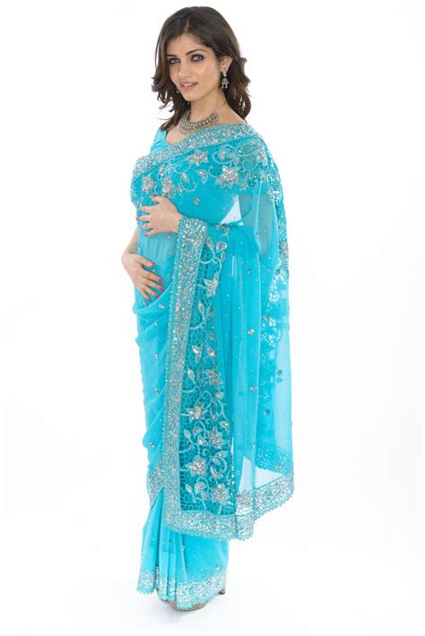 alluring blue readymade pre pleated sari saris and things