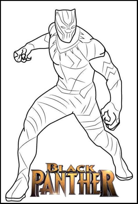 Our new hero joins the avengers team. Fantastic Black Panther Coloring Page | Superhero coloring ...