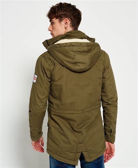 Mens Rookie Military Parka Jacket In Deepest Army Superdry Ie