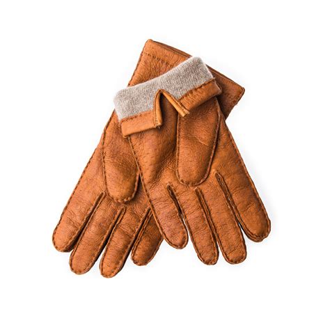 Merola Mens Cashmere Lined Peccary Leather Gloves
