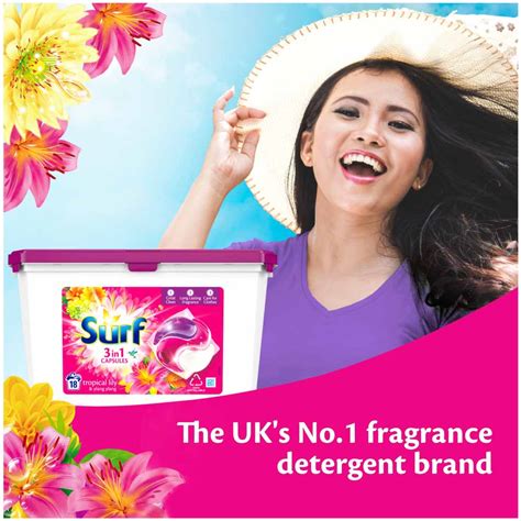 Surf 3 In 1 Tropical Lily Laundry Washing Capsules 18 Washes Wilko