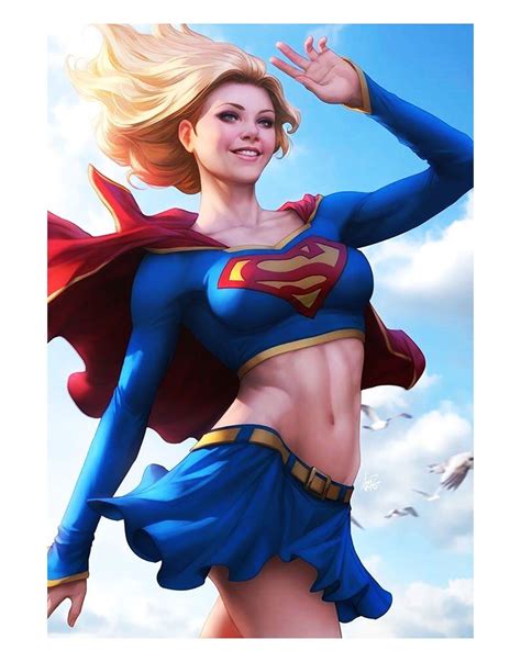 Super Girl By Stanley Artgerm Lau Poster Canvas Print Wooden