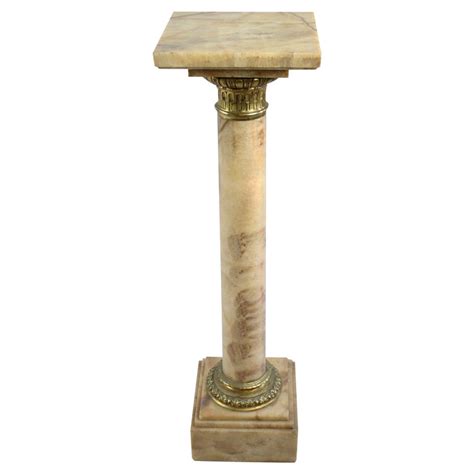 Variegated Marble And Gilt Metal Pedestal Column For Sale At 1stdibs