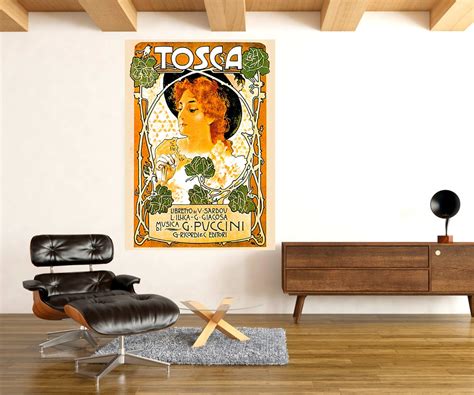 Tosca Vintage Italian Opera Poster Giacamo Puccini Print Etsy