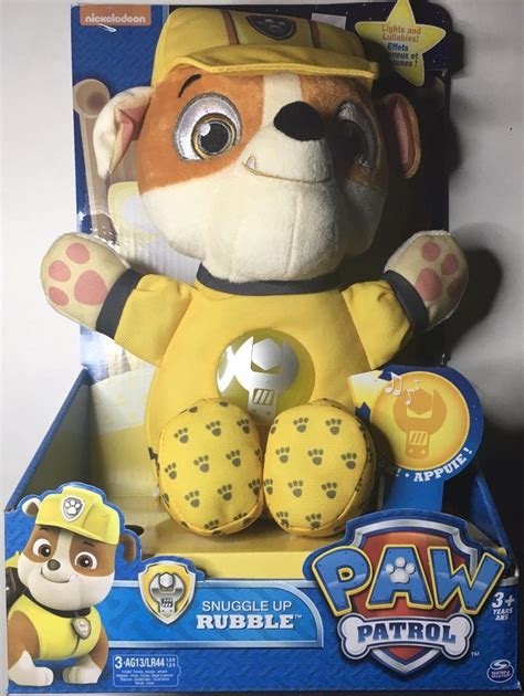 Nickelodeon Paw Patrol Rubble Toy Snuggle Up Rubble Plush Spin