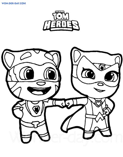 Coloriage Talking Tom Heroes Coloriages Sur Wonder Day Reverasite