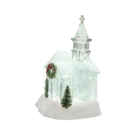 The Holiday Aisle® Clear Church Cool White Led Snow Globe Wayfair