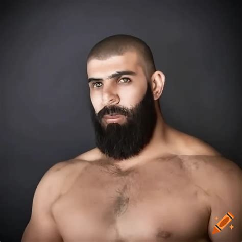 Realistic Depiction Of A Bearded Iraqi Wrestler