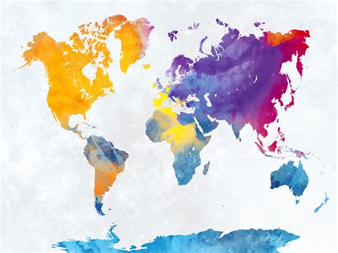 Colorful World Map Background