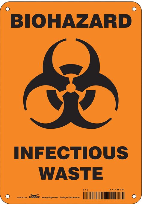 CONDOR Biohazard Sign, Sign Format Other Format, Biohazard Infectious Waste, Sign Header No ...