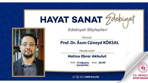 Prof Dr As M C Neyd K Ksal Hayat Sanat Edebiyat Youtube