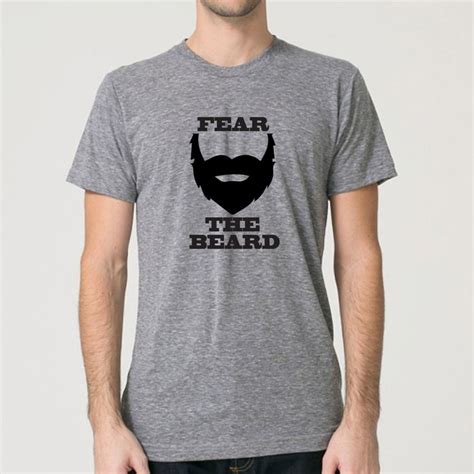 Funny Tshirt Fear The Beard Funny Shirt For Beard Lovers Grey