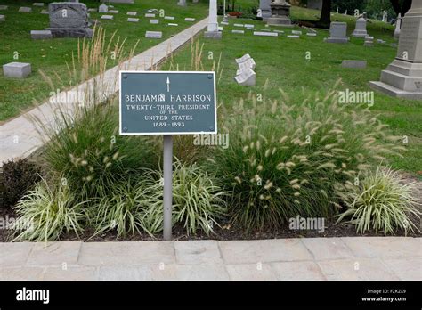 Grave Of President Benjamin Harrison Crown Point Cemetery