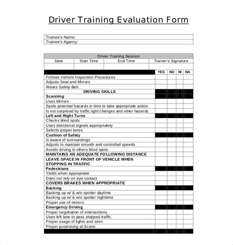 Printable Forklift Operator Evaluation Form